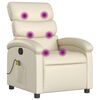 vidaXL Fauteuil de massage inclinable cr&egrave;me similicuir