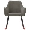 vidaXL Chaise &agrave; bascule Gris fonc&eacute; Velours