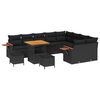 vidaXL Ensemble de canap&eacute; de jardin 12 pc Noir polyrotin