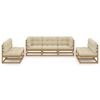 vidaXL Salon de jardin 7 pcs avec coussins Bois de pin massif