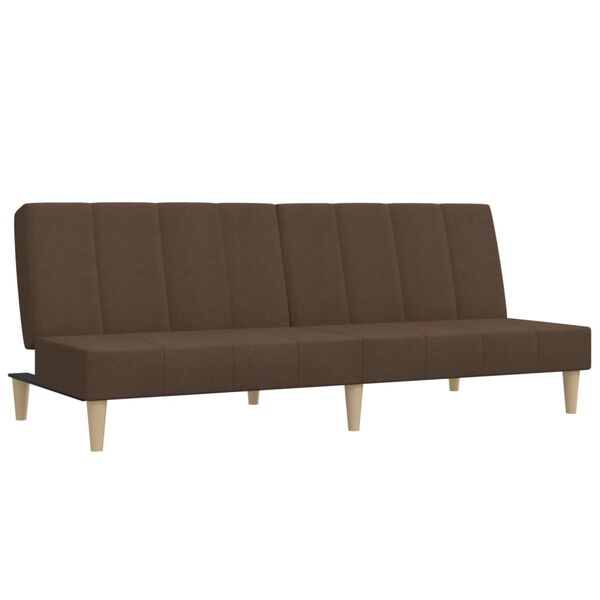 vidaXL Canap&eacute;-lit &agrave; 2 places avec tabouret Marron Tissu