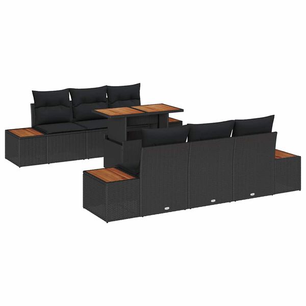 vidaXL Ensemble de salle &agrave; manger pour jardin 7 pcs Noir et Marron