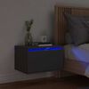 vidaXL Table de chevet murale avec lumi&egrave;res LED noir
