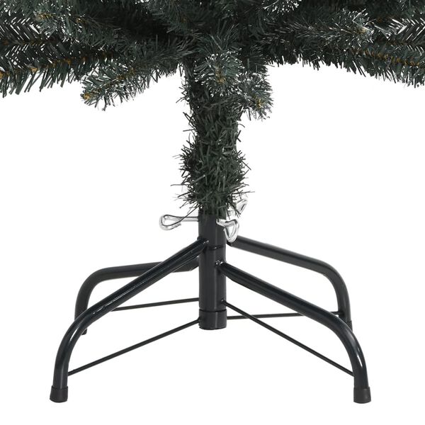 vidaXL Sapin de No&euml;l artificiel mince avec support Vert 240 cm PVC
