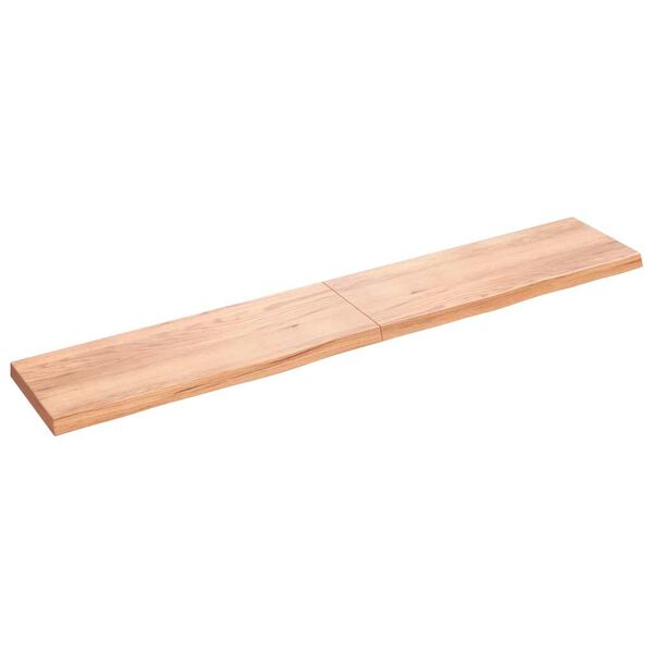 vidaXL Comptoir de salle de bain marron 220x40x(2-6) cm bois trait&eacute;