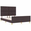vidaXL Cadre de lit avec t&ecirc;te de lit Marron fonc&eacute; 160 x 200 cm tissu