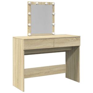 vidaXL Coiffeuse avec LED ch&ecirc;ne sonoma 100x40x130 cm