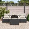 vidaXL Ensemble de canapé de jardin 5 pcs Noir Poly rotin