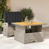 vidaXL Ensemble &agrave; manger de jardin et coussins 2 pcs gris rotin