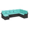 vidaXL Ensemble de canap&eacute; de jardin avec coussin 8 pcs Noir Poly rotin
