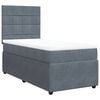vidaXL Sommier &agrave; lattes de lit et matelas Gris fonc&eacute; 90x200 cm Velours