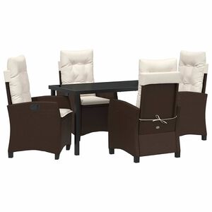 vidaXL Ensemble de salle &agrave; manger pour jardin 5 pcs Marron polyrotin