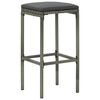vidaXL Ensemble de bar de jardin 5 pcs et coussins R&eacute;sine tress&eacute;e Gris