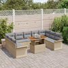 vidaXL Ensemble de canap&eacute; de jardin 10 pcs Beige Poly rotin