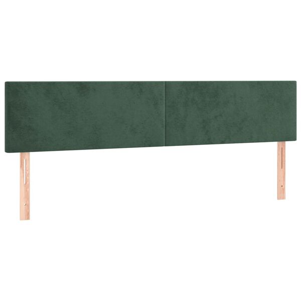 vidaXL T&ecirc;te de lit &agrave; LED Vert fonc&eacute; 160x5x78/88 cm Velours