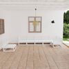 vidaXL Salon de jardin 7 pcs Blanc Bois de pin massif