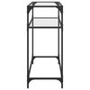 vidaXL Table console avec dessus en verre transparent 80x35x81cm acier