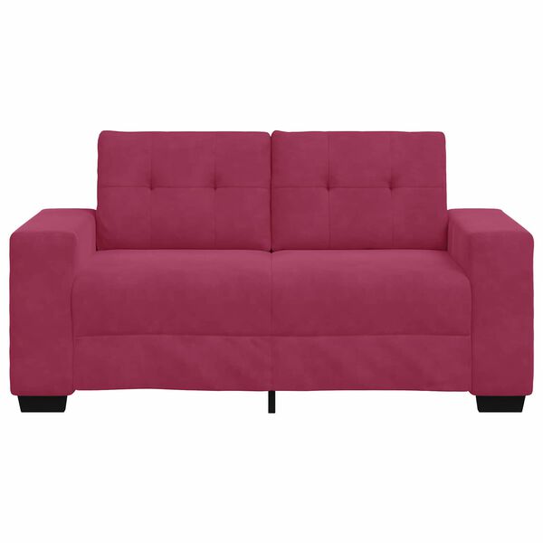 vidaXL | Canapé deux places | avec coussin Rouge bordeaux Velours