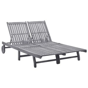 vidaXL Chaise longue 2 places bois d'acacia massif