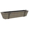 vidaXL Jardini&egrave;res avec crochets 2 pcs gris r&eacute;sine tress&eacute;e