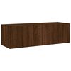 vidaXL Meuble TV muraux 4 pcs avec lumi&egrave;res LED ch&ecirc;ne marron