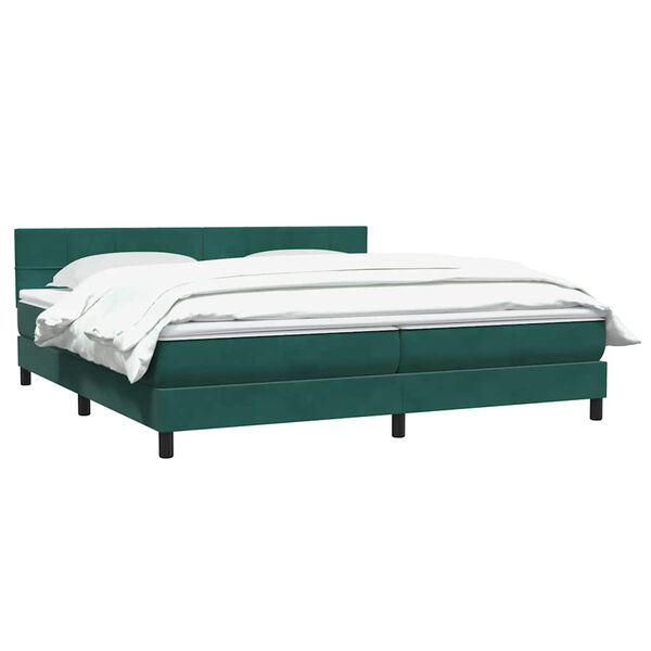 vidaXL Sommier &agrave; lattes de lit et matelas vert fonc&eacute; 200x210cm velours