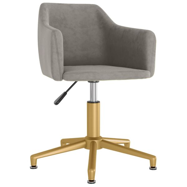 vidaXL Chaise pivotante de salle &agrave; manger Gris clair Velours