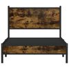 vidaXL Cadre de lit en m&eacute;tal sans matelas ch&ecirc;ne fum&eacute; 100x200 cm