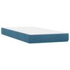 vidaXL Sommier &agrave; lattes de lit et matelas bleu fonc&eacute; 90x210 cm velours