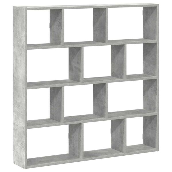 vidaXL &Eacute;tag&egrave;re cube murale 12 compartiments gris b&eacute;ton bois ing&eacute;nierie