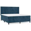 vidaXL Sommier &agrave; lattes de lit et matelas Bleu fonc&eacute; 160x200cm Velours