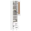 vidaXL Buffet haut Blanc brillant 34,5x34x180 cm Bois d'ing&eacute;nierie