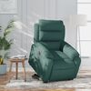 vidaXL Fauteuil inclinable &eacute;lectrique vert fonc&eacute; tissu