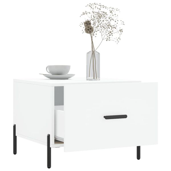 vidaXL Tables basses 2 pcs blanc 50x50x40 cm bois d'ing&eacute;nierie