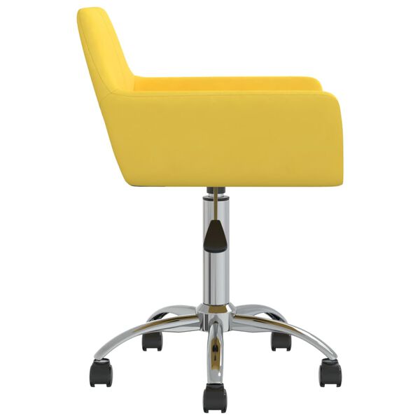 vidaXL Chaises pivotantes &agrave; manger lot de 4 jaune tissu