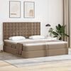 vidaXL Lit avec rangement et LED Cappuccino 180 x 200 cm Simili cuir