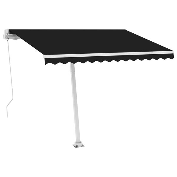 vidaXL Auvent manuel r&eacute;tractable avec LED 300x250 cm Anthracite