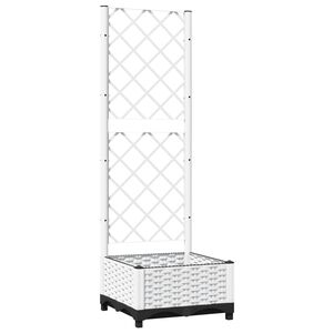 vidaXL Jardini&egrave;re avec treillis Blanc 40x40x121,5 cm PP