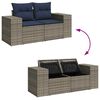 vidaXL Salon de jardin 6 pcs avec coussins noir r&eacute;sine tress&eacute;e acacia