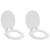 vidaXL Si&egrave;ge de toilette &agrave; fermeture douce 2 pi&egrave;ces Blanc 44 x 38 cm