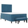 vidaXL Lit &agrave; ressorts avec matelas Bleu fonc&eacute; 120 x 190 cm Velours