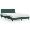 vidaXL Lit avec matelas Dover vert fonc&eacute; 140x190 cm velours
