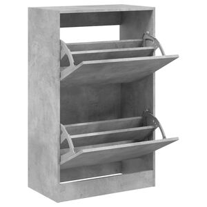 vidaXL Armoire &agrave; chaussures gris b&eacute;ton 60x34x96,5 cm bois d'ing&eacute;nierie