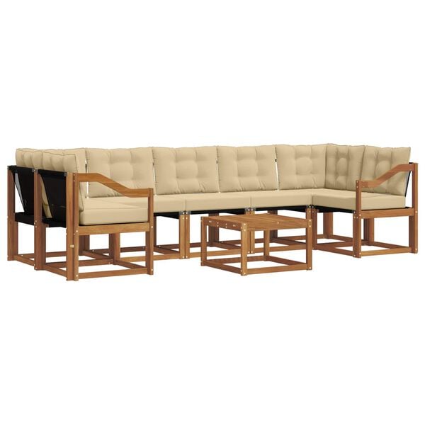 vidaXL Ensemble de canap&eacute;s d'ext&eacute;rieur 8 pcs Naturel et Beige