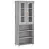 vidaXL Buffet haut Sonoma gris 69,5x34x180 cm Bois d'ing&eacute;nierie