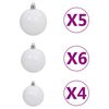 vidaXL Arbre de No&euml;l artificiel pr&eacute;-&eacute;clair&eacute;/boules 180 cm 564 branches