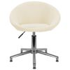 vidaXL Chaises pivotantes &agrave; manger lot de 4 cr&egrave;me tissu