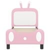 vidaXL Cadre de lit pour tout-petit avec t&ecirc;te de lit Rose 70 x 140 cm
