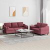 vidaXL Ensemble de canap&eacute;s 2 pcs avec coussins rouge bordeaux tissu