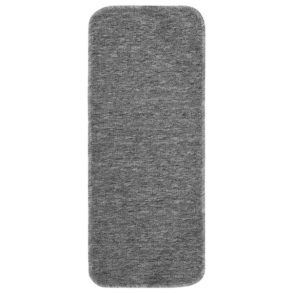 vidaXL Tapis d'escalier antidérapants 15pcs 60x25cm Gris Rectangulaire